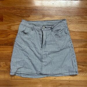 Brandy Melville Navy and White Pinstripe Mini Skirt